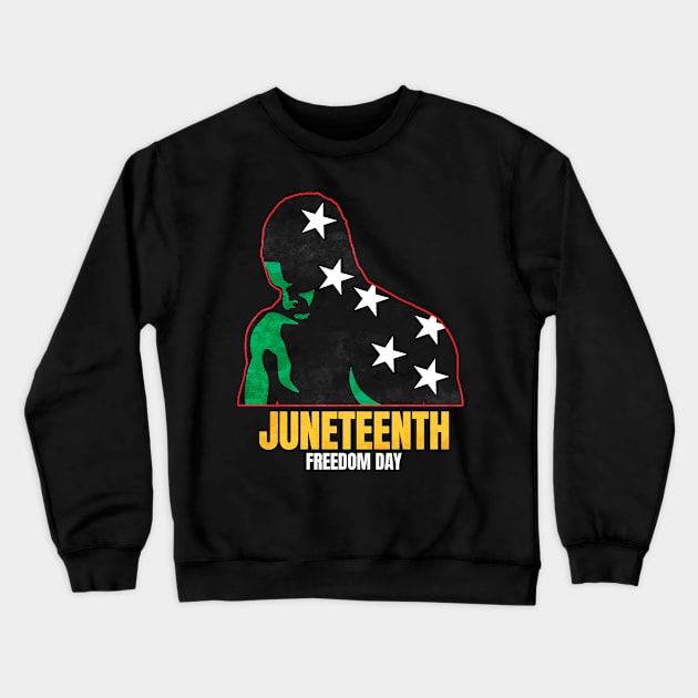 Afro American Male With Stras Freedom Day Juneteenth Crewneck Sweatshirt by SinBle